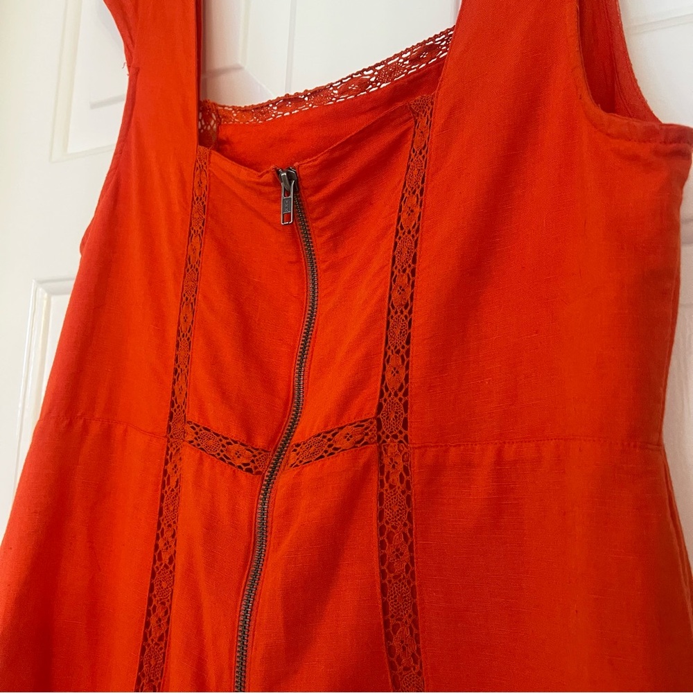 Free People Milk and Honey Orange Embroidered Square-Neck Mini Dress - Picture 5 of 5